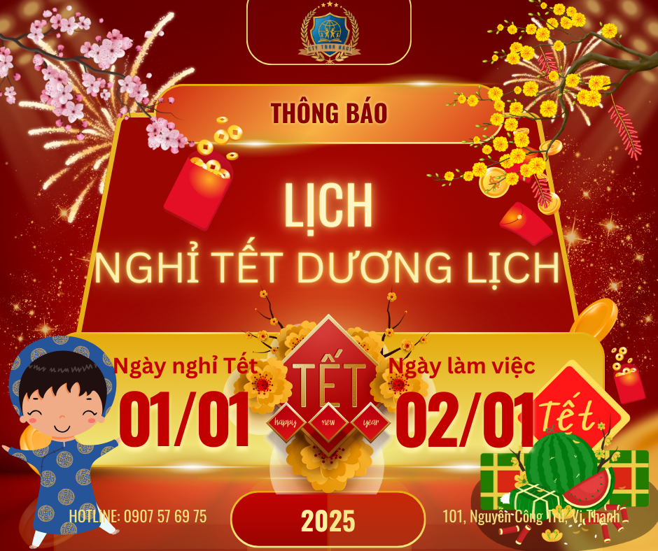 THÔNG BÁO LỊCH NGHỈ TẾT DƯƠNG LỊCH 2025